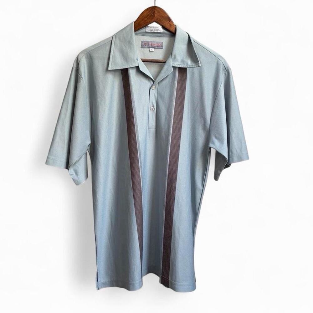 Vintage 90s 7 Diamonds Retro Bowling Mens XL Collar Preppy Polo Shirt